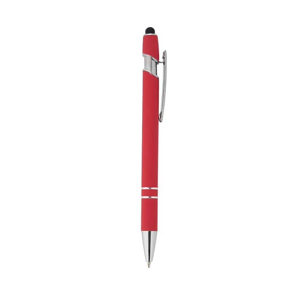 Caneta de metal touch personalizada na cor vermelho