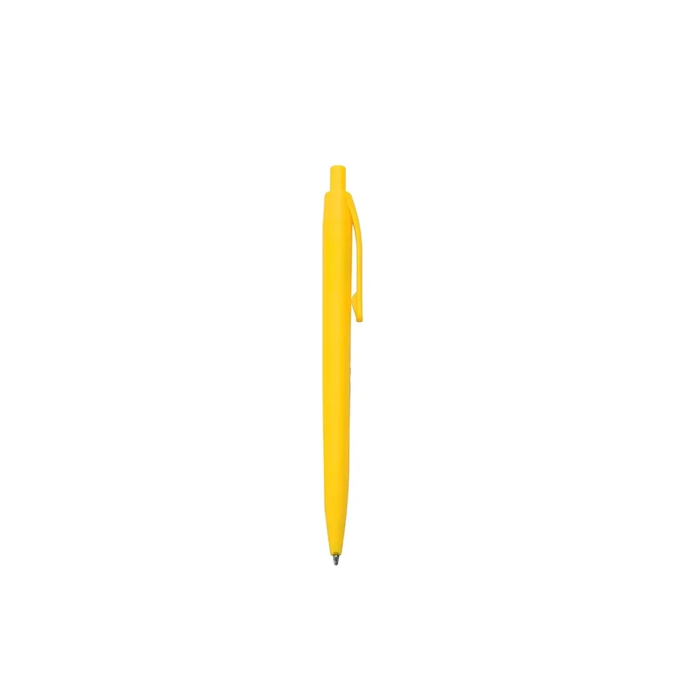 Caneta plástica personalizada na cor amarelo
