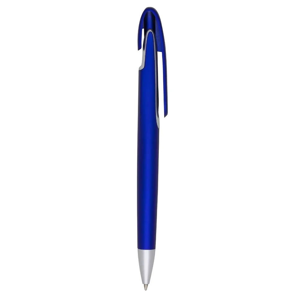 Caneta plástica personalizada na cor azul