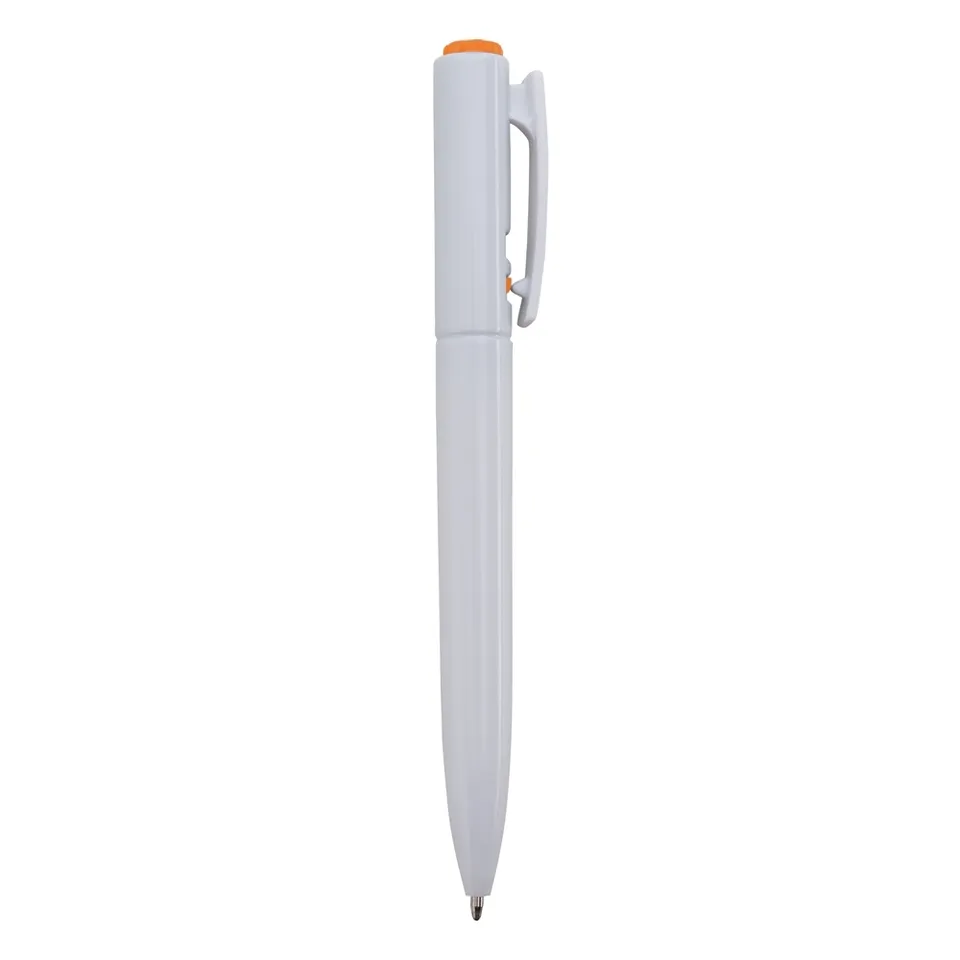 Caneta plástica personalizada na cor branco