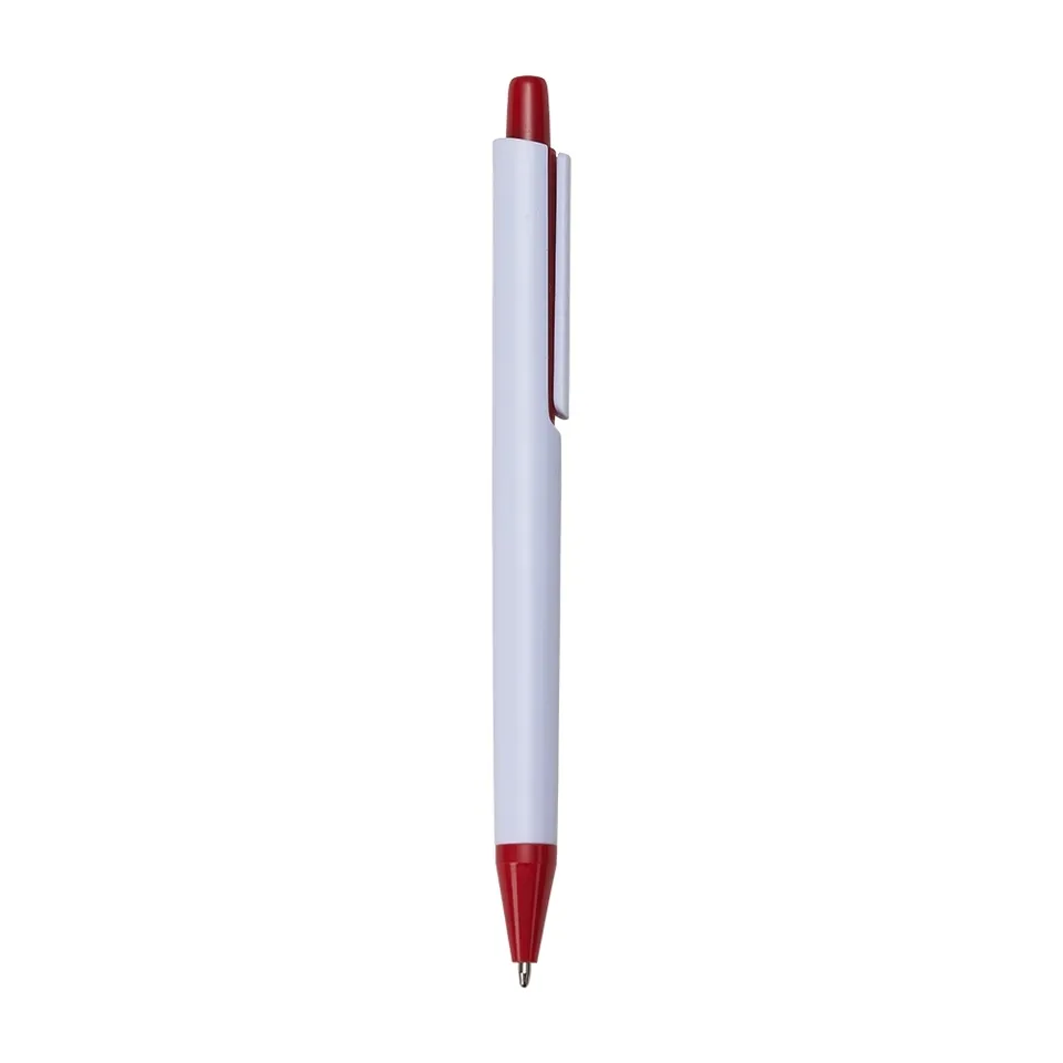 Caneta plástica personalizada na cor branco