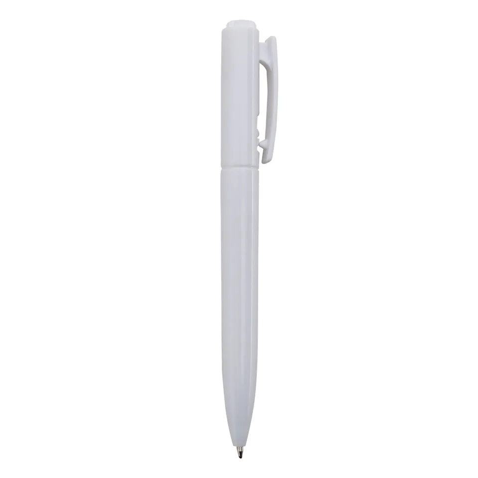 Caneta plástica personalizada na cor branco