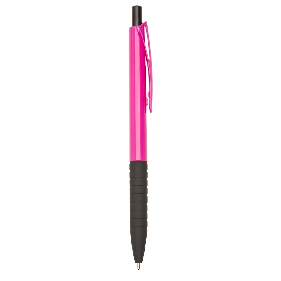 Caneta plástica personalizada na cor rosa