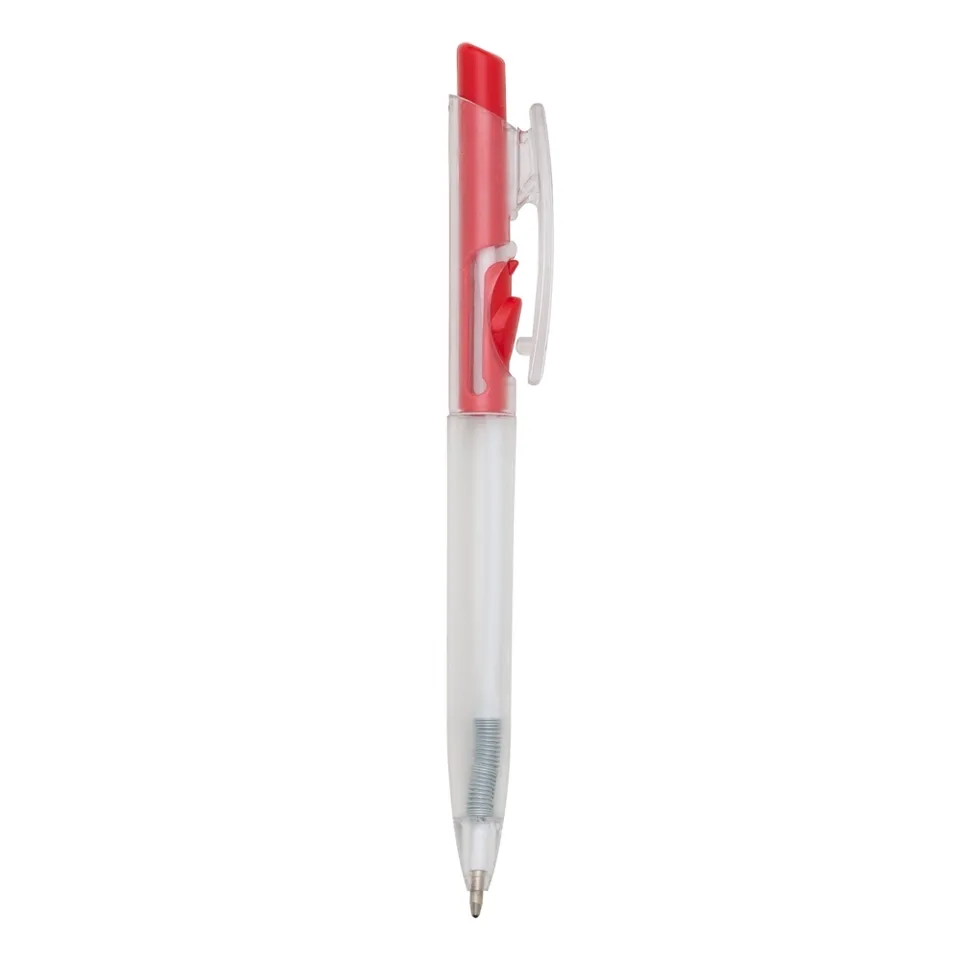 Caneta plástica personalizada na cor vermelho