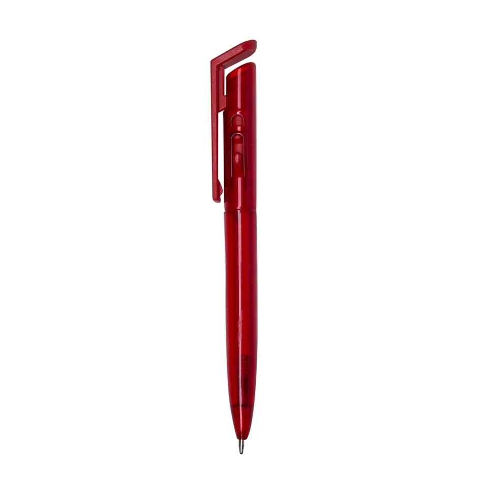 Caneta plástica personalizada na cor vermelho