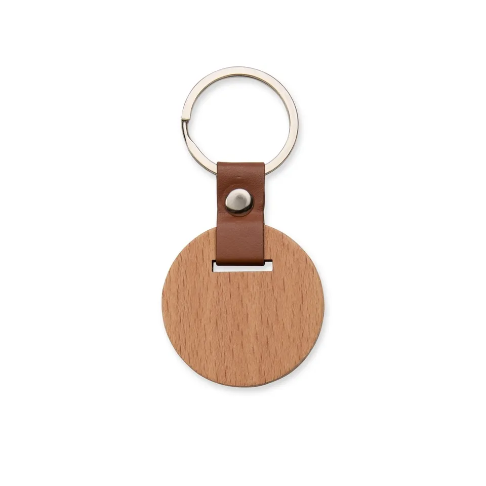 Chaveiro de madeira personalizado 8,3 × 4,4 cm na cor madeira
