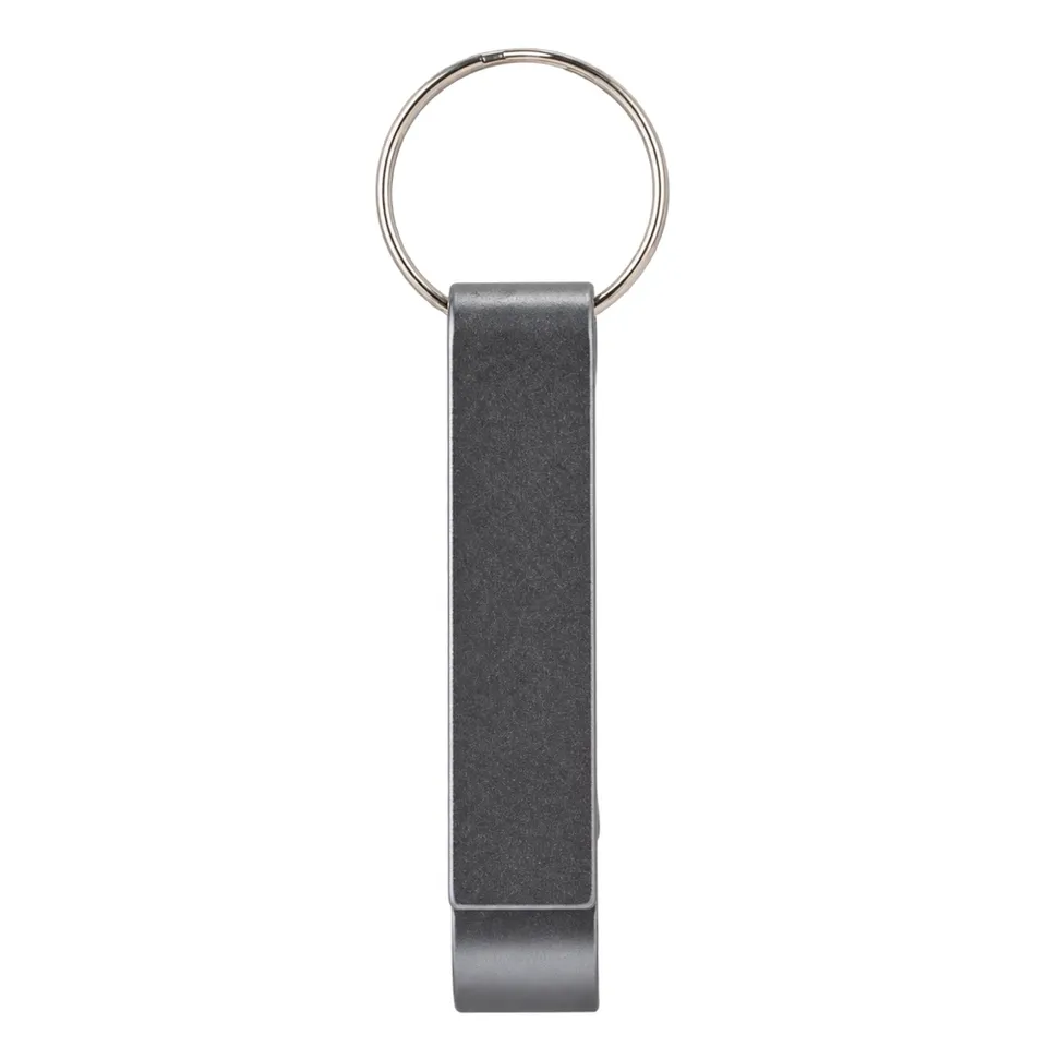 Chaveiro abridor de garrafa de metal personalizado 8,1 × 1,2 cm na cor chumbo