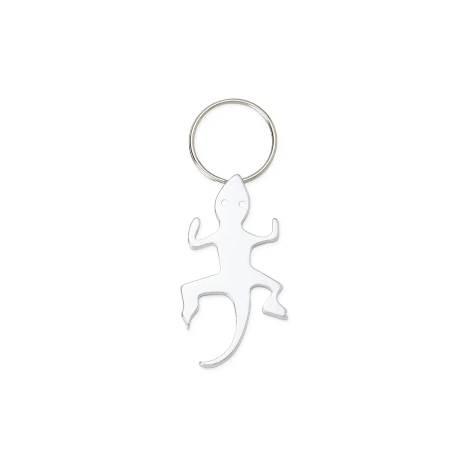 Chaveiro abridor de garrafa de metal personalizado 8,7 × 3,1 cm na cor prata
