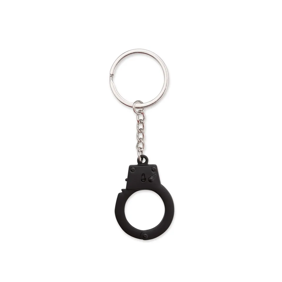 Chaveiro algema de metal personalizado na cor preto