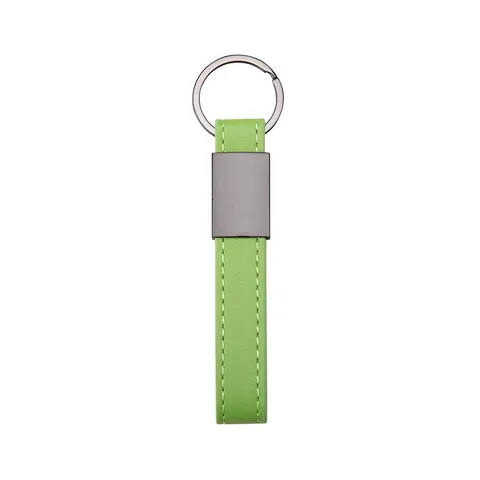 Chaveiro de metal personalizado com couro sintético 12,6 × 3,2 cm
