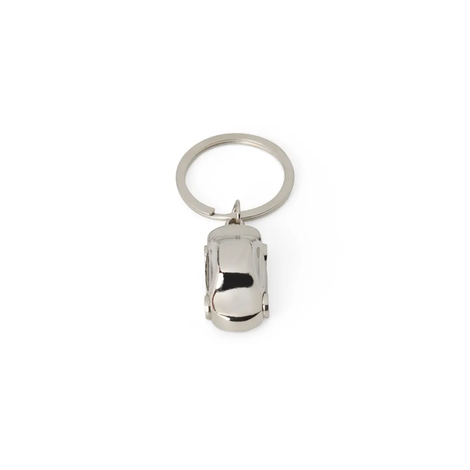 Chaveiro de metal personalizado formato de carro brilhante na cor inox