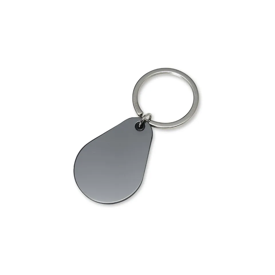 Chaveiro de metal personalizado frente e verso na cor preto