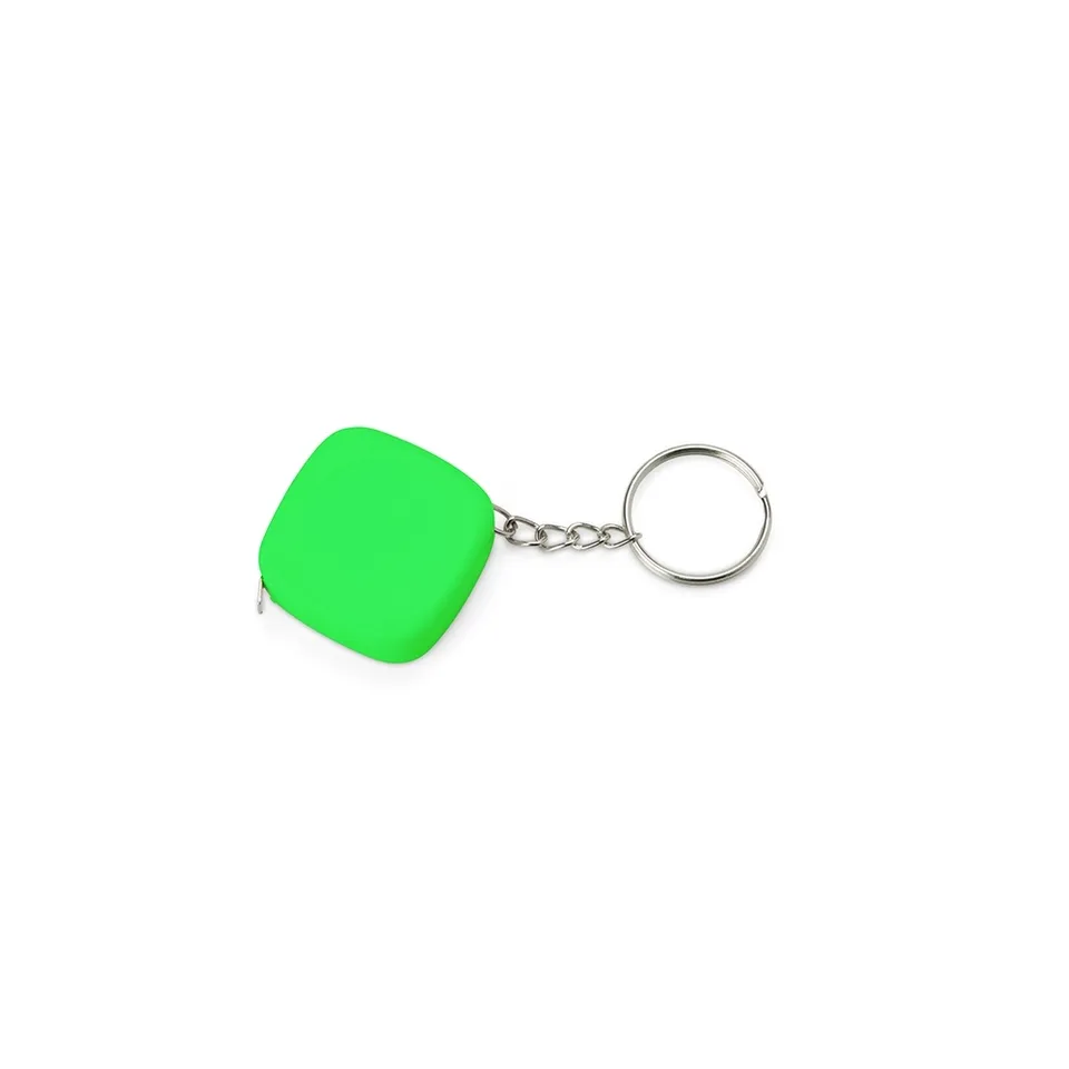 Chaveiro trena 1m de plástico personalizado na cor verde