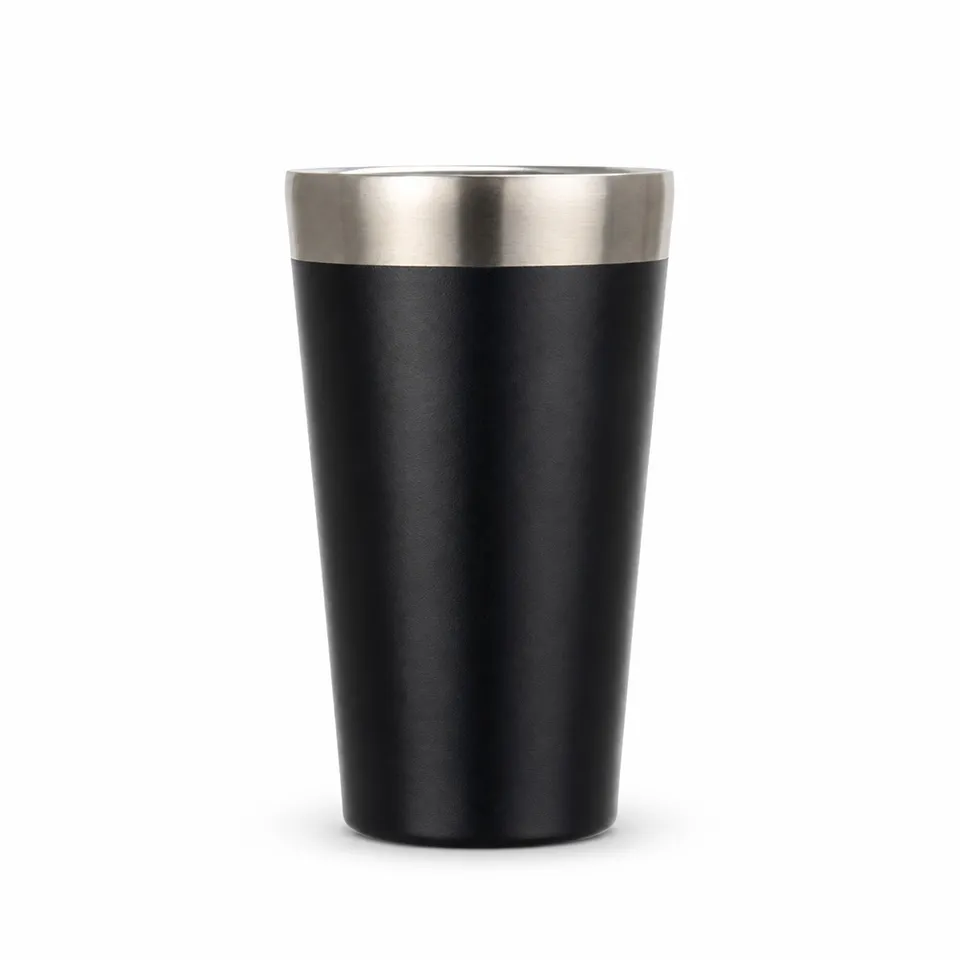 Copo de inox parede dupla personalizado 470 ml na cor preto