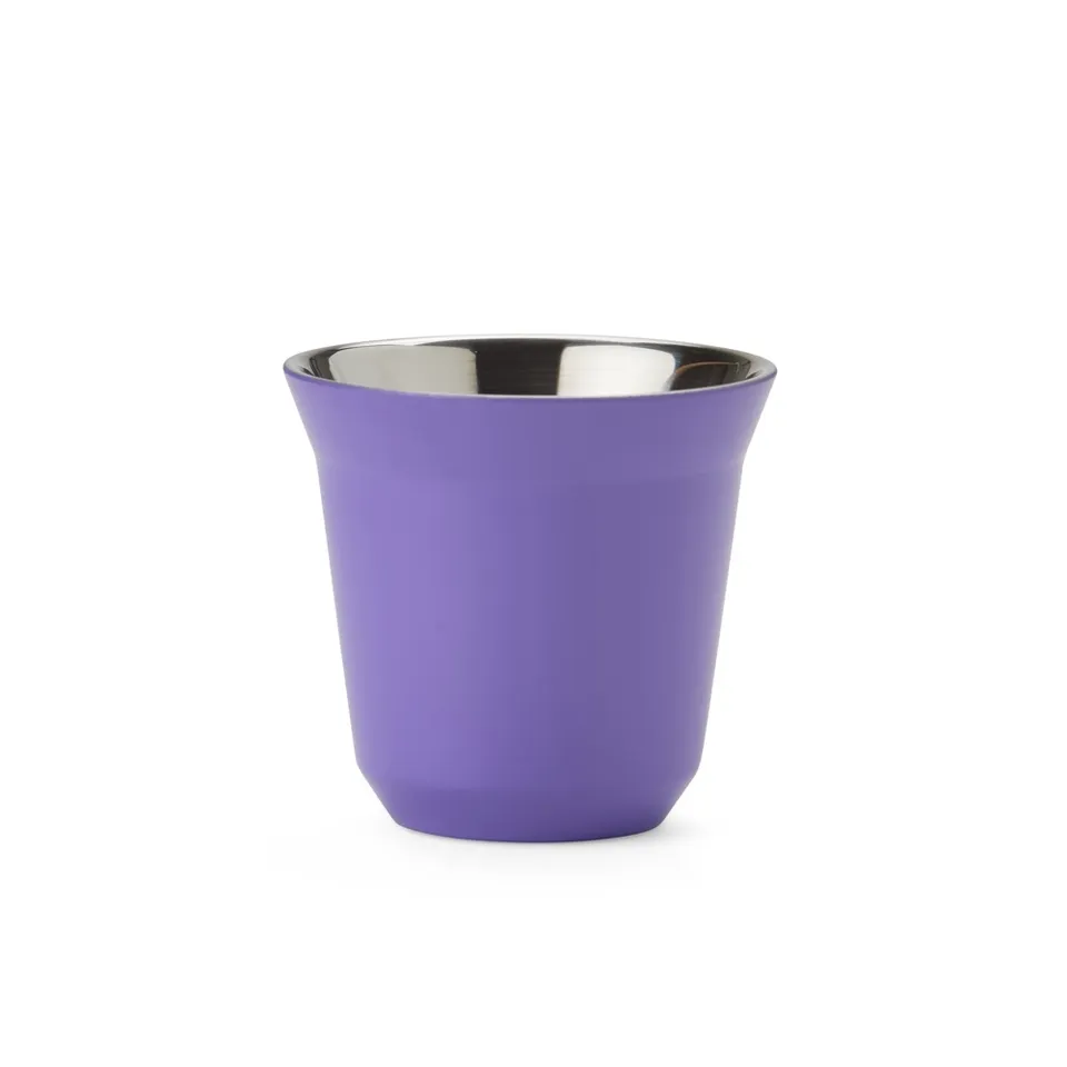 Copo parede dupla personalizado 80 ml na cor roxo