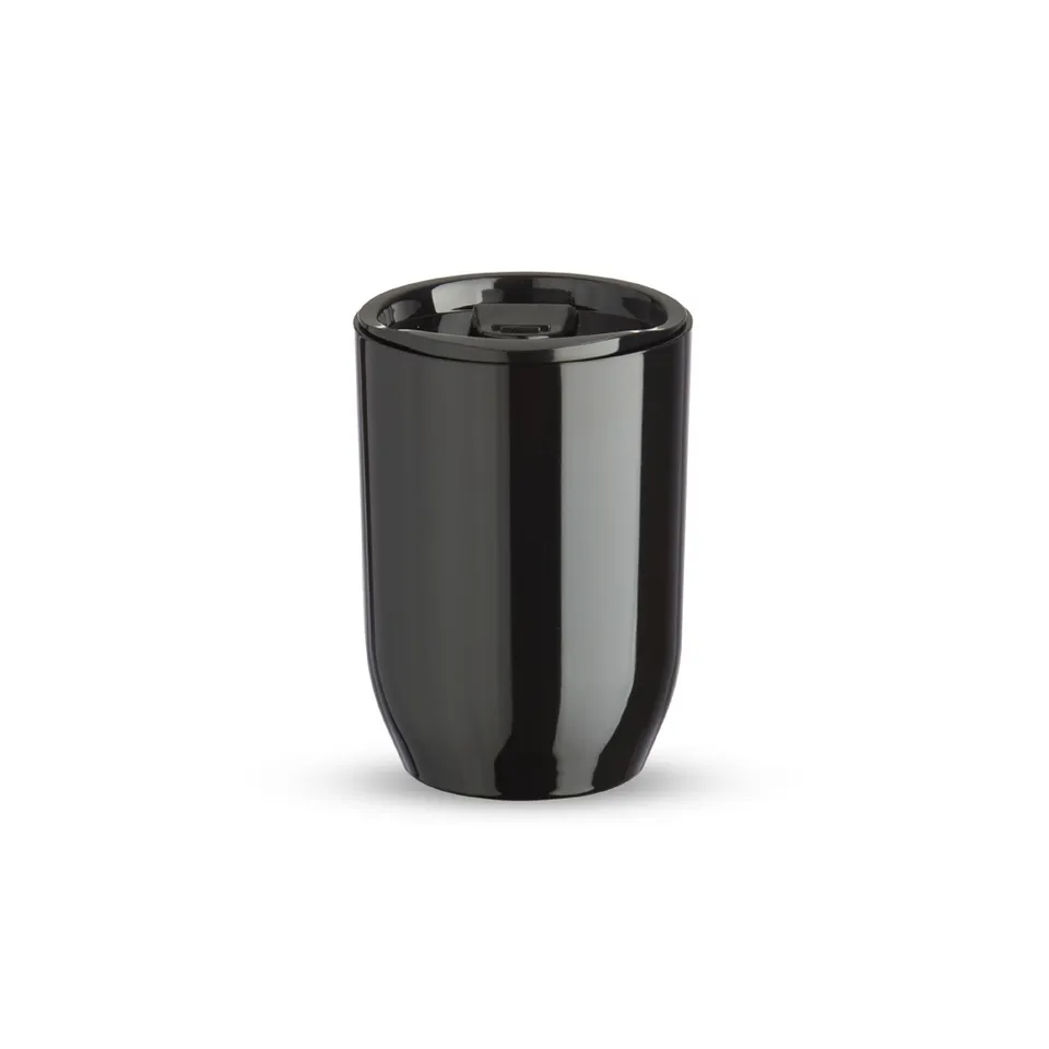 Copo plástico personalizado 350 ml com bico na cor preto