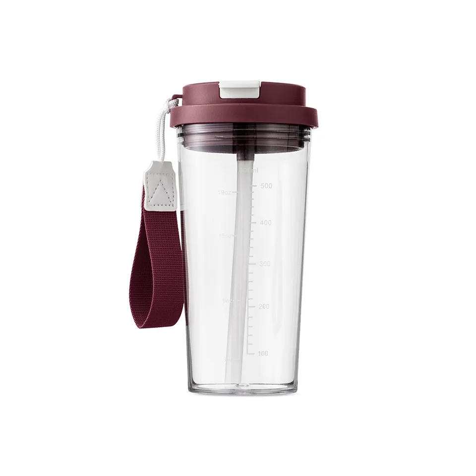 Copo plástico personalizado 600 ml na cor vermelho