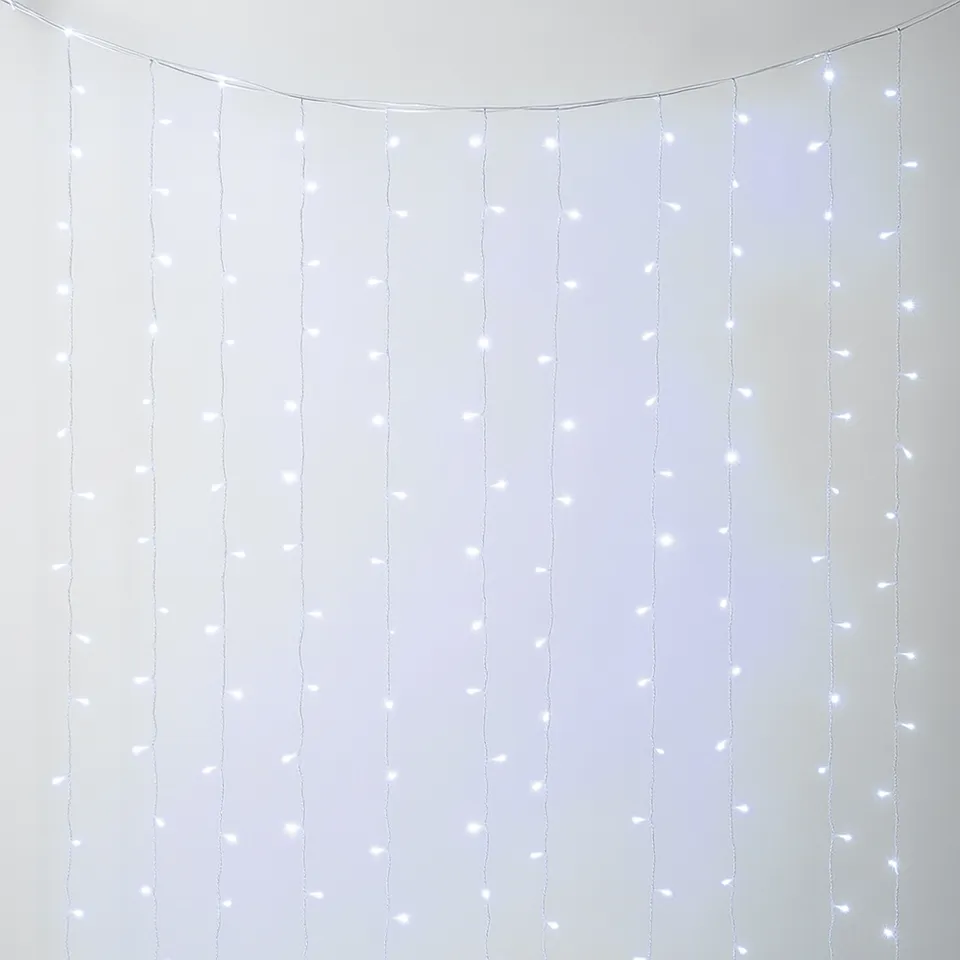 Cortina cascata LED na cor branco