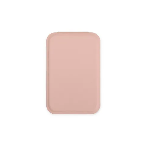Espelho couro sintético retangular de bolso rosa