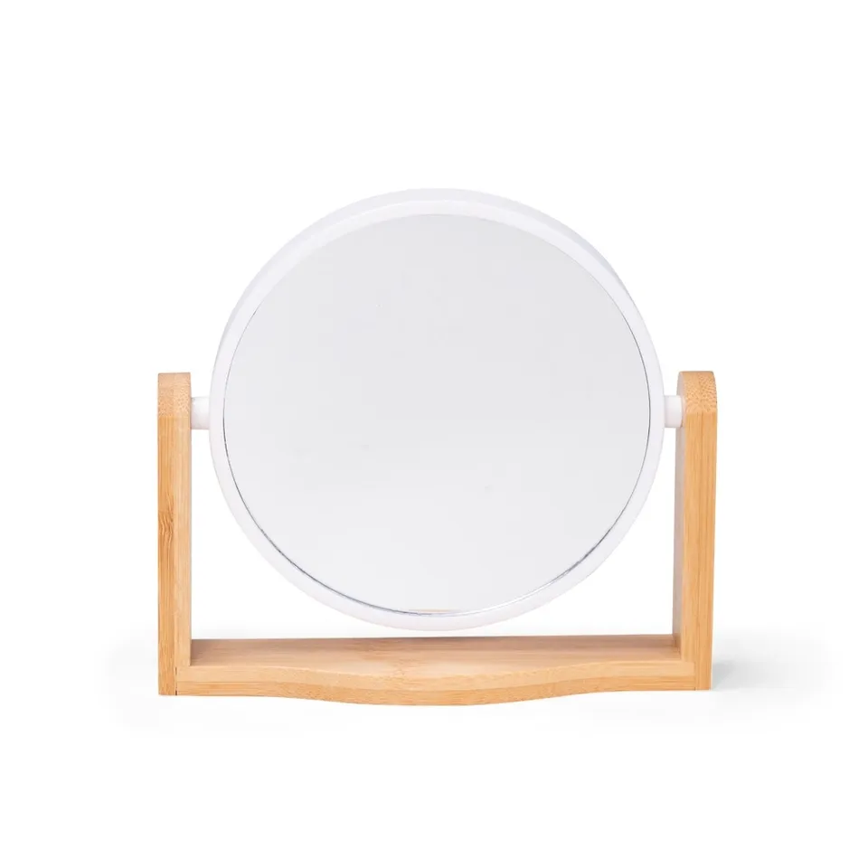 Espelho de mesa bambu na cor branco