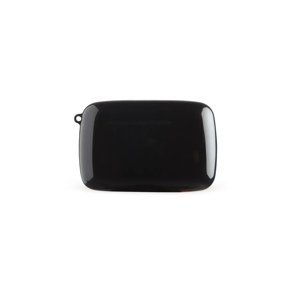 Fone de ouvido bluetooth personalizado com case carregador, lanterna e comando por toque na cor preto