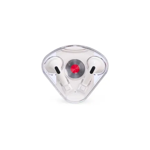 Fone de ouvido bluetooth personalizado com case carregador e comando por toque (cód. P@06081)