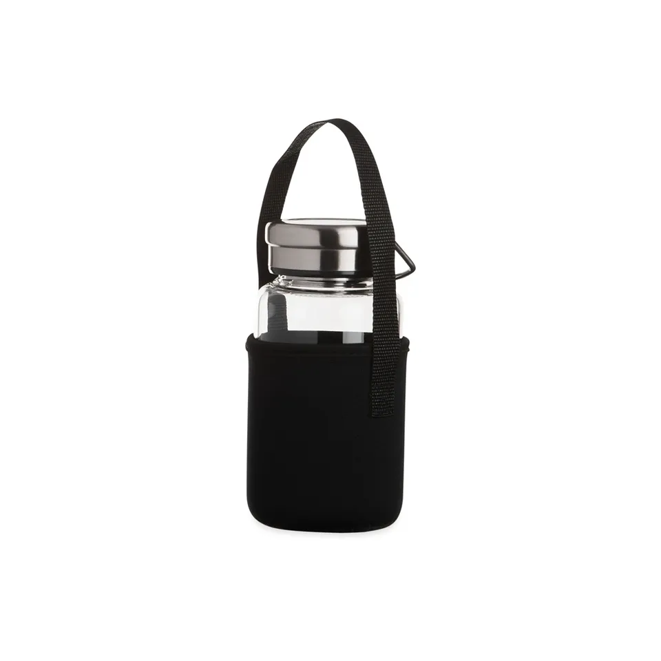 Garrafa de vidro em borossilicato com infusor personalizada 650 ml na cor transparente