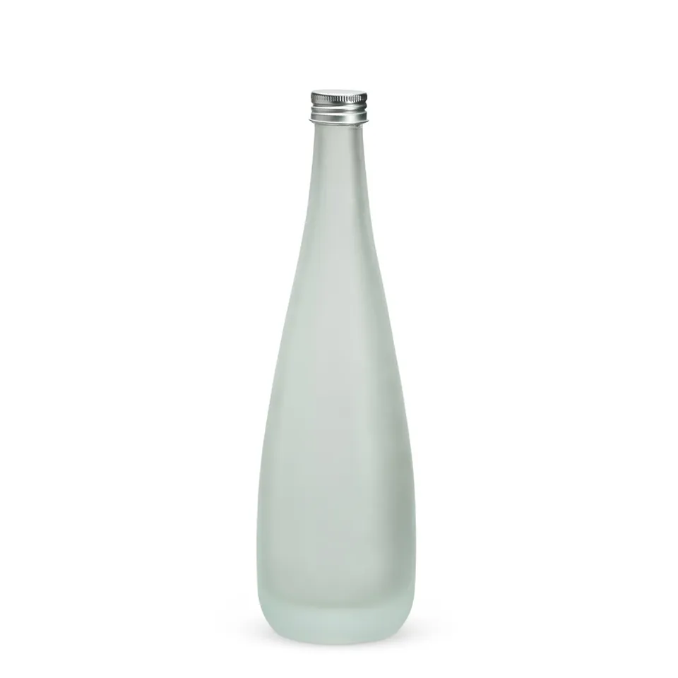 Garrafa de vidro personalizada 550 ml fosca com tampa de alumínio na cor branco
