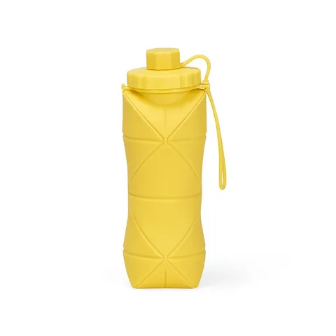 Garrafa dobrável silicone personalizada 600 ml amarelo