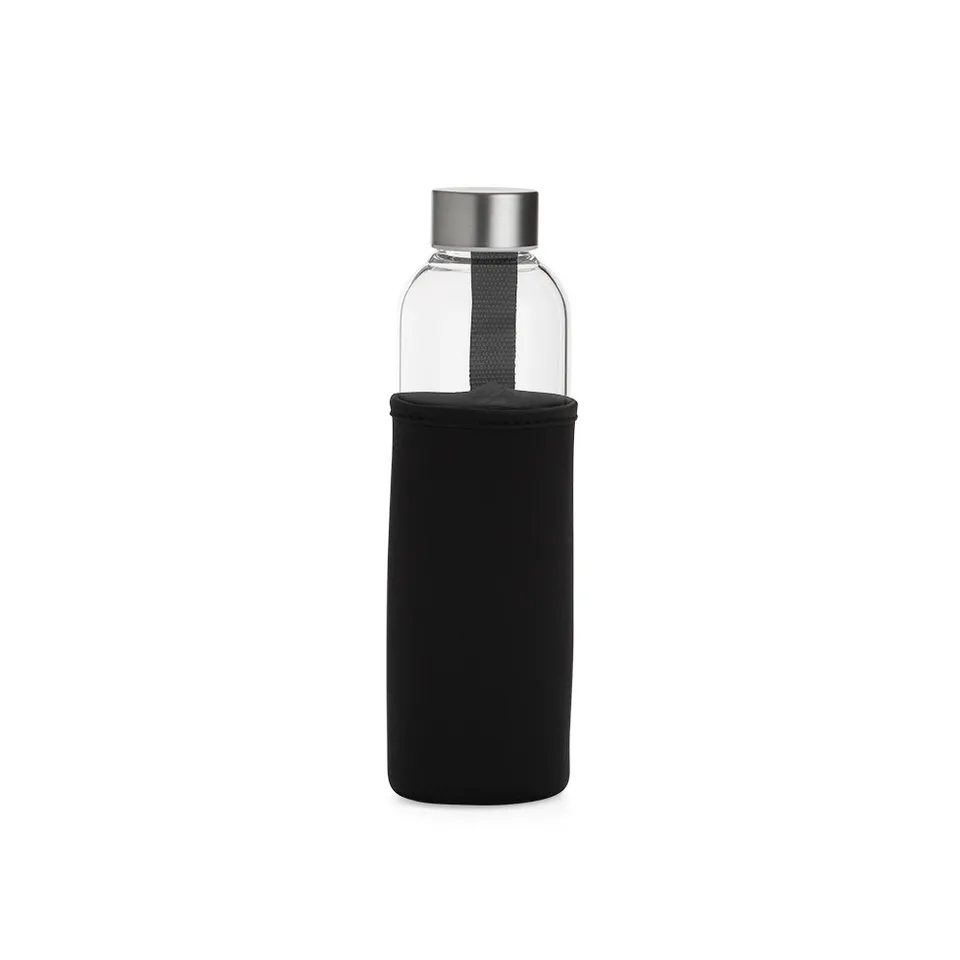 Garrafa de vidro em borossilicato personalizada 650 ml na cor transparente