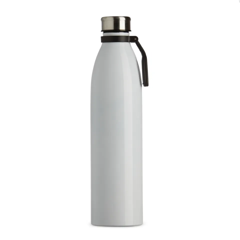 Garrafa de inox personalizada 1,1 litros com alça na cor branco
