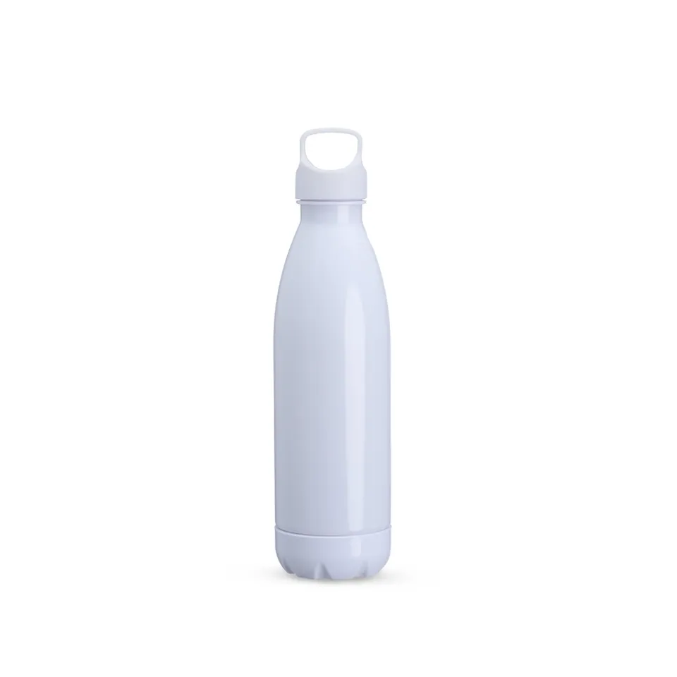 Garrafa plástica personalizada 680 ml com alça na cor branco