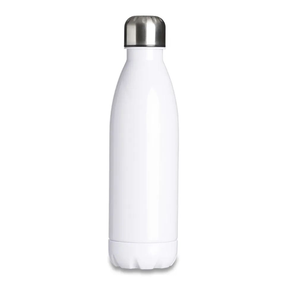 Garrafa plástica personalizada 700 ml com tampa de alumínio na cor branco