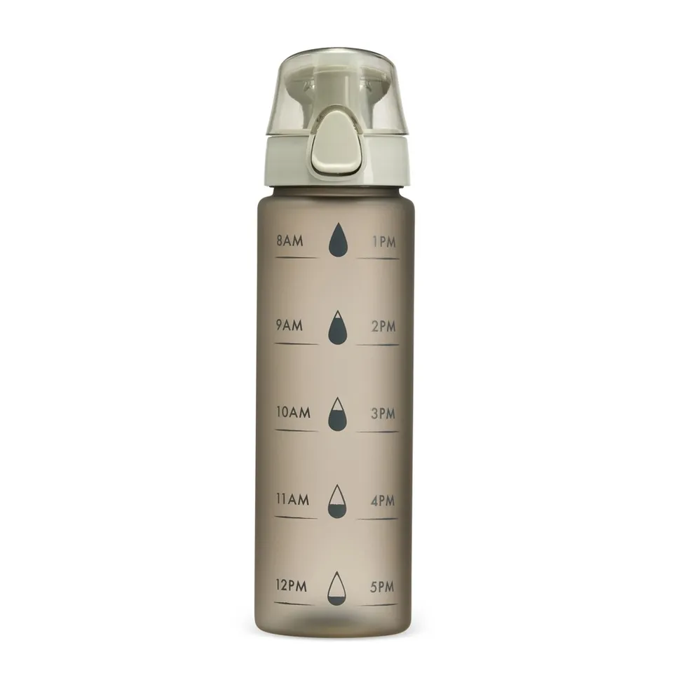 Garrafa plástica personalizada 700 ml com bico e alça na cor cinza