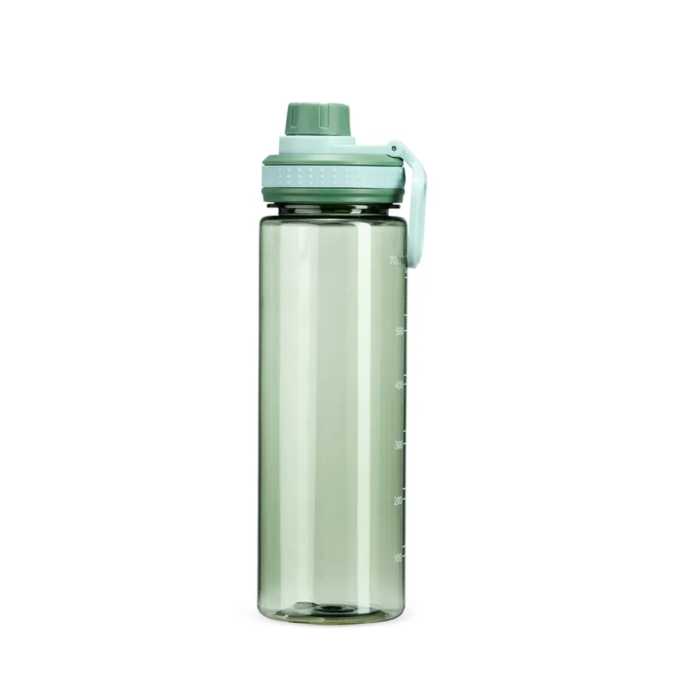 Garrafa plástica personalizada 750 ml com bico e alça na cor verde