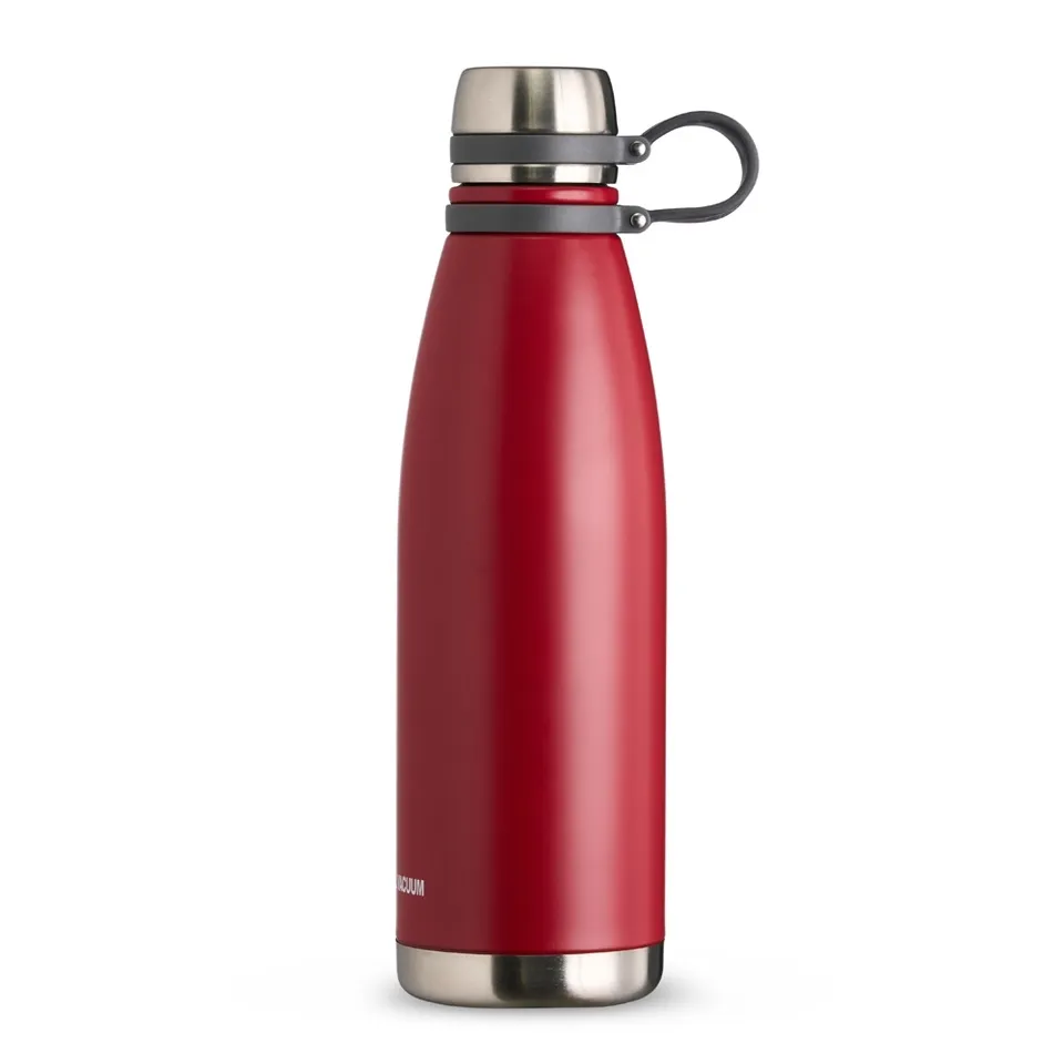 Garrafa térmica personalizada 1,1 litros com infusor e alça na cor vermelho