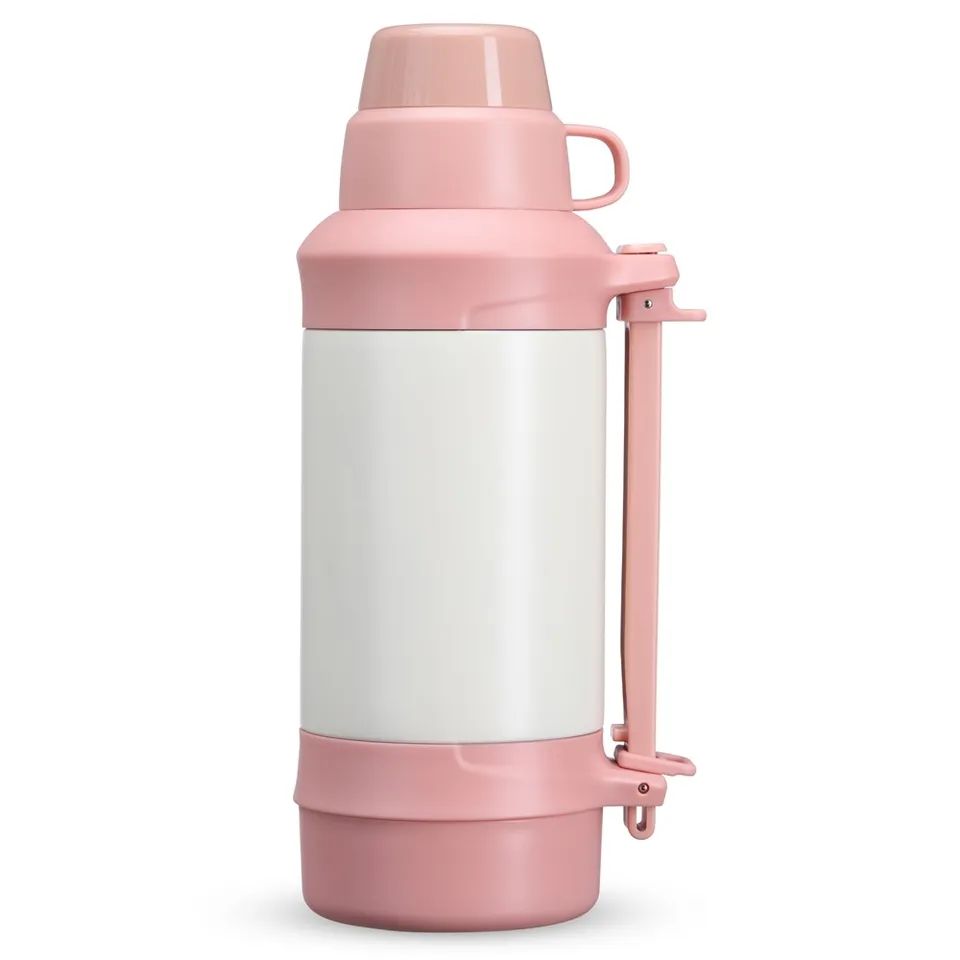 Garrafa térmica personalizada 1,25 litros na cor branco