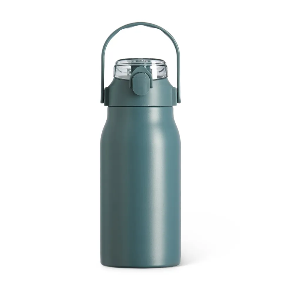Garrafa térmica personalizada 1 litro com canudo e bico na cor azul