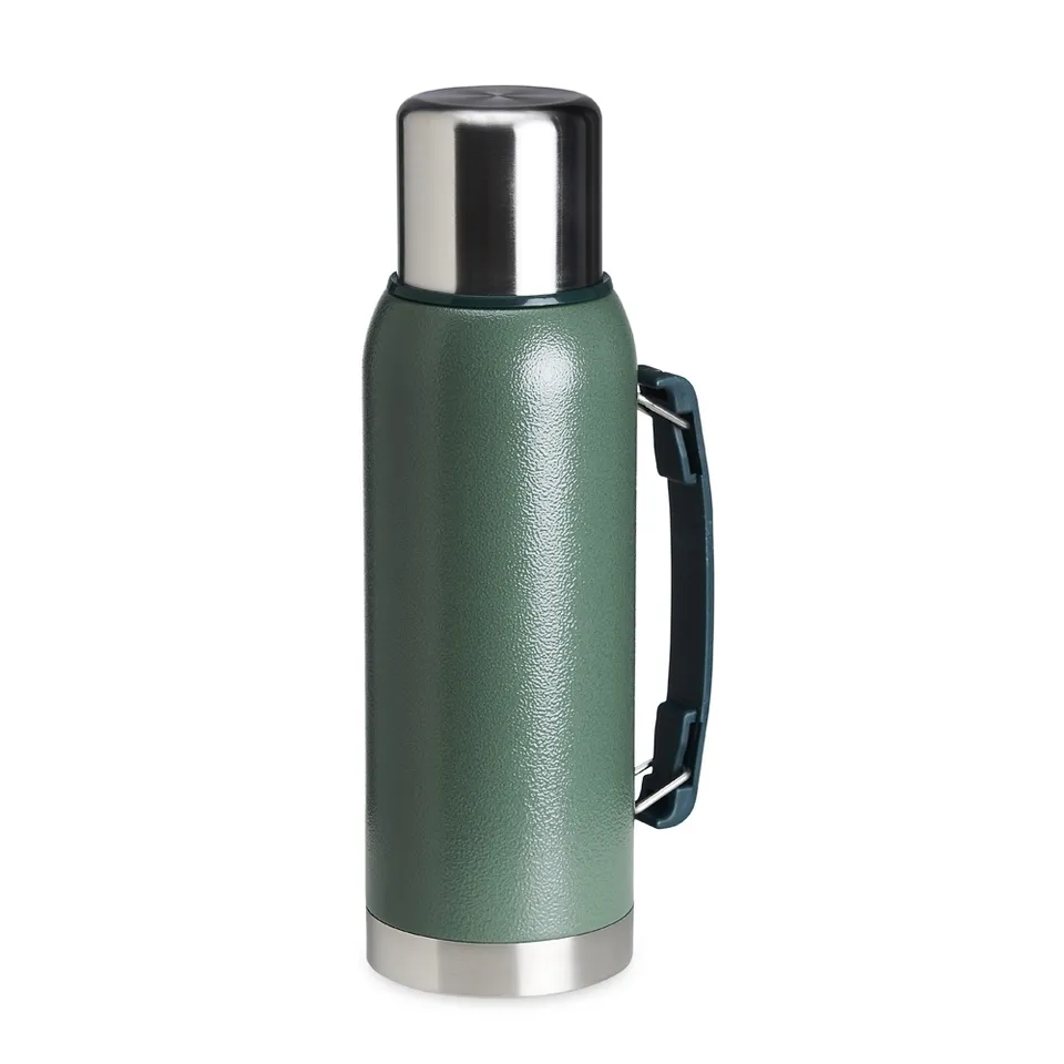 Garrafa térmica textura personalizada 1 litro na cor verde