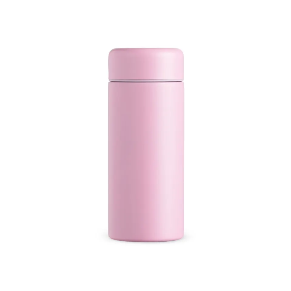 Garrafa térmica personalizada 200 ml na cor rosa