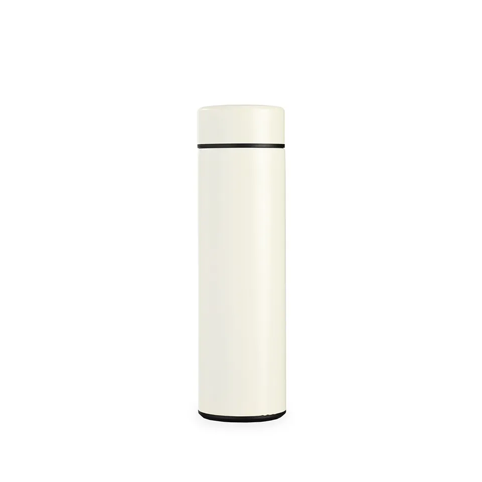 Garrafa térmica personalizada 400 ml com infusor e alça na cor branco
