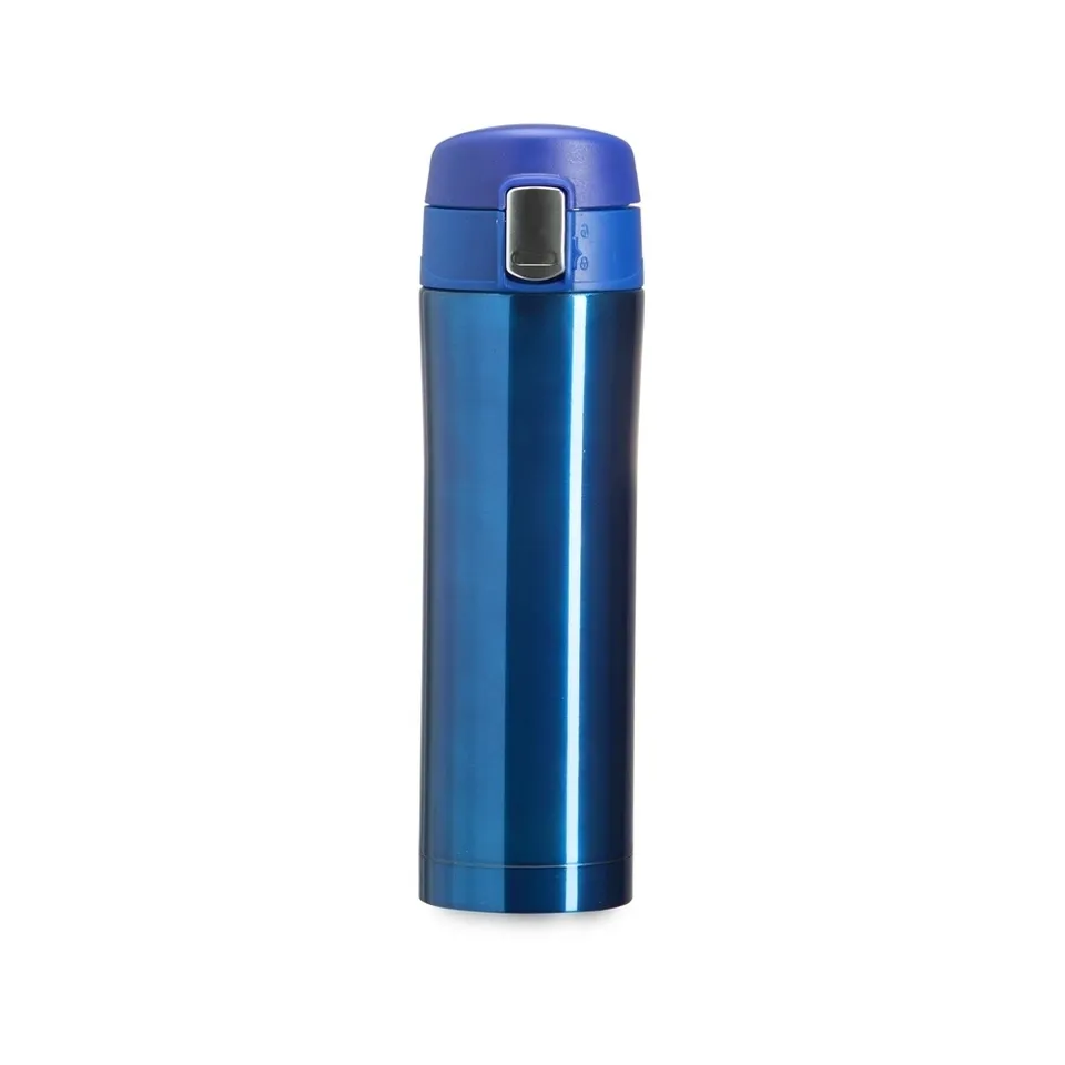 Garrafa térmica com trava personalizada 450 ml na cor azul