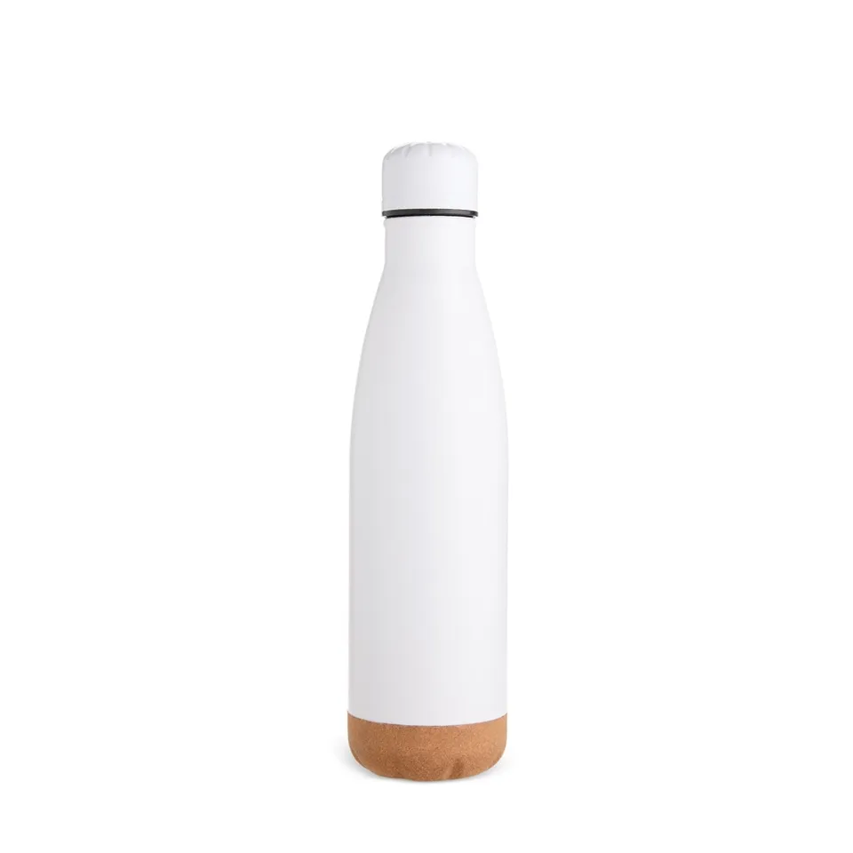 Garrafa térmica personalizada 500 ml de parede dupla na cor branco