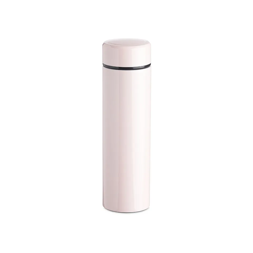 Garrafa térmica personalizada 500 ml com infusor na cor rosa