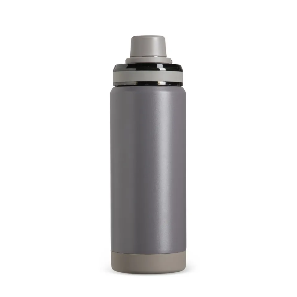 Garrafa térmica personalizada 600 ml com bico e alça na cor cinza