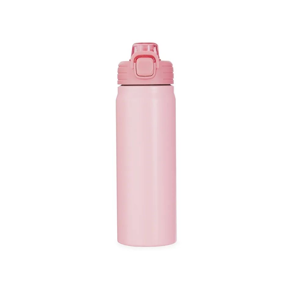 Garrafa térmica personalizada 680 ml na cor rosa