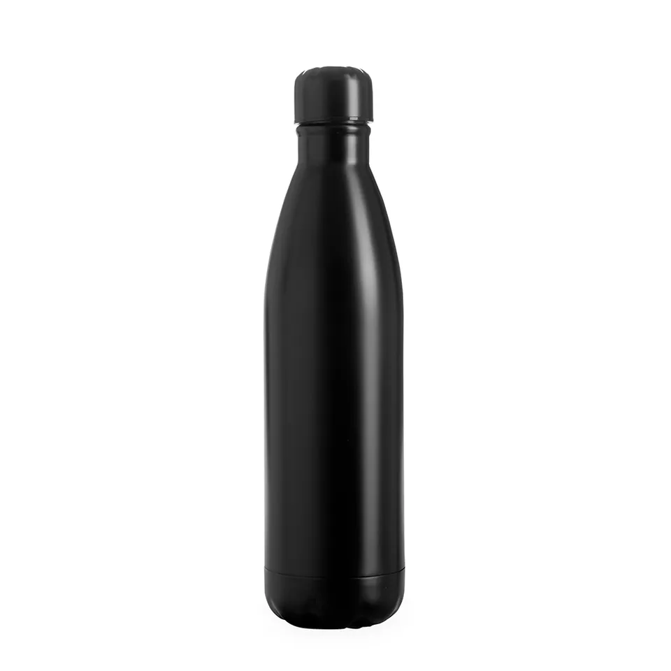 Garrafa térmica personalizada 780 ml de parede dupla na cor preto