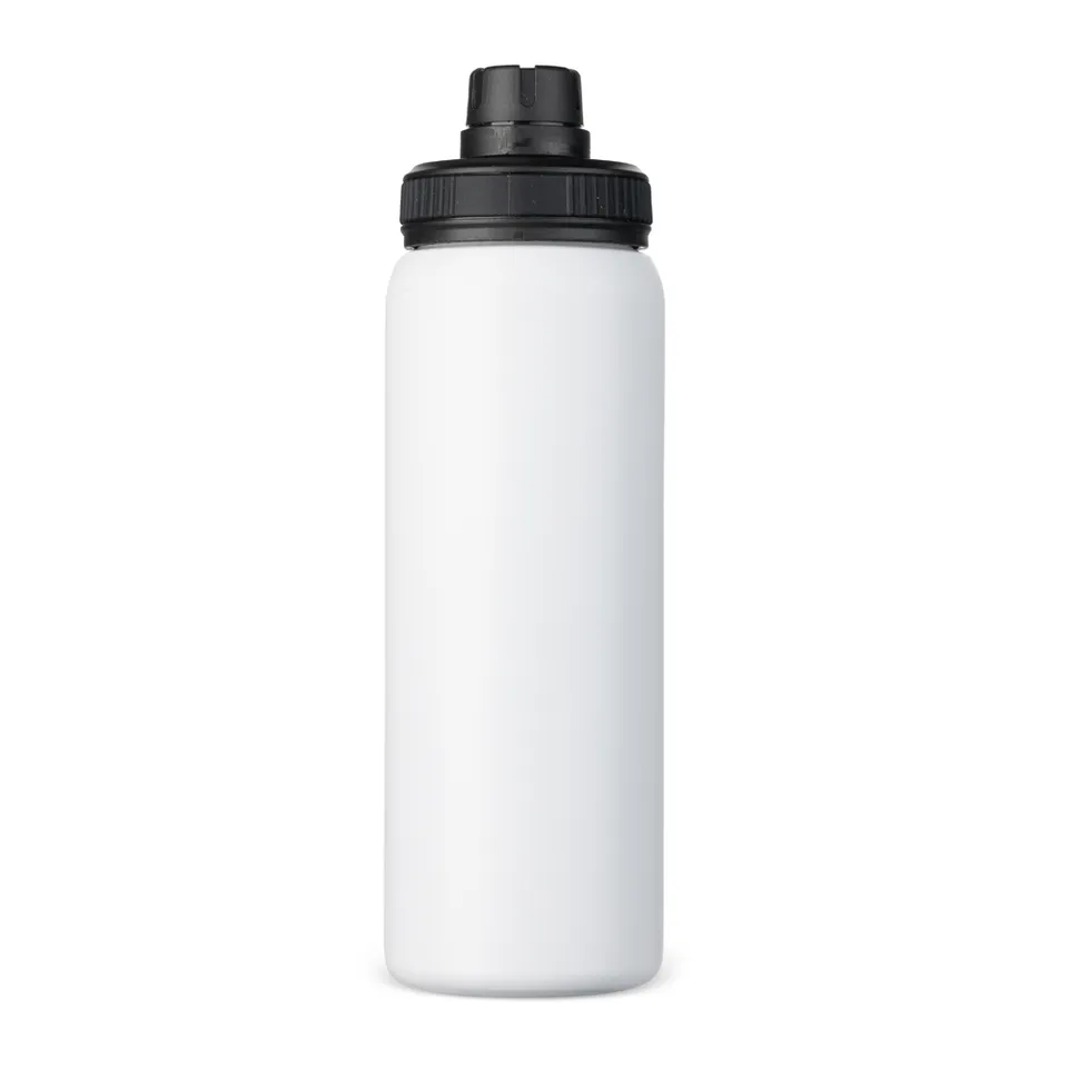 Garrafa térmica personalizada 800 ml com bico e alça na cor branco