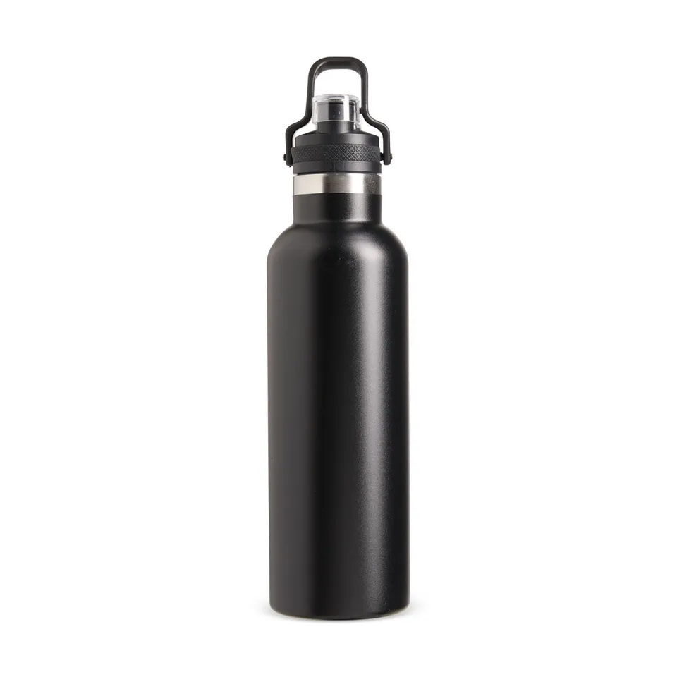 Garrafa térmica personalizada 800 ml com bico e alça na cor preto