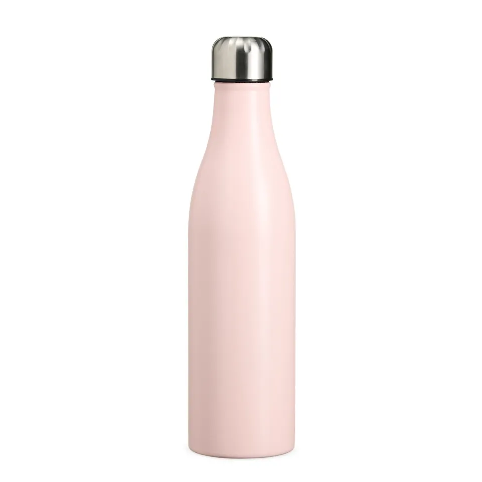 Garrafa térmica personalizada 800 ml de parede dupla na cor rosa